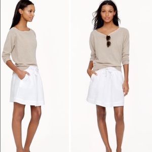 Jcrew white linen mini skirt